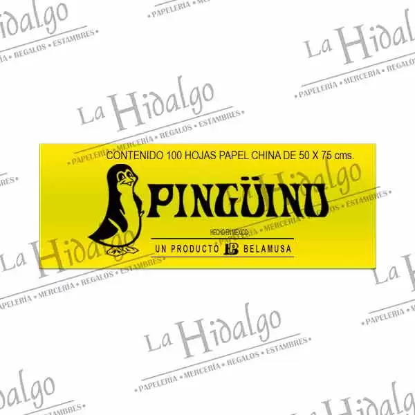 Papel China 100 Pliegos De Diferentes Colores Pinguino